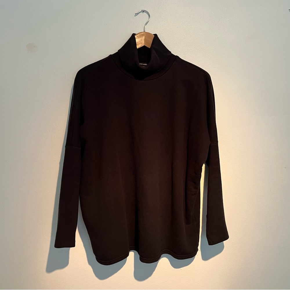 The Fifth || Black French Terry Turtleneck Sweater